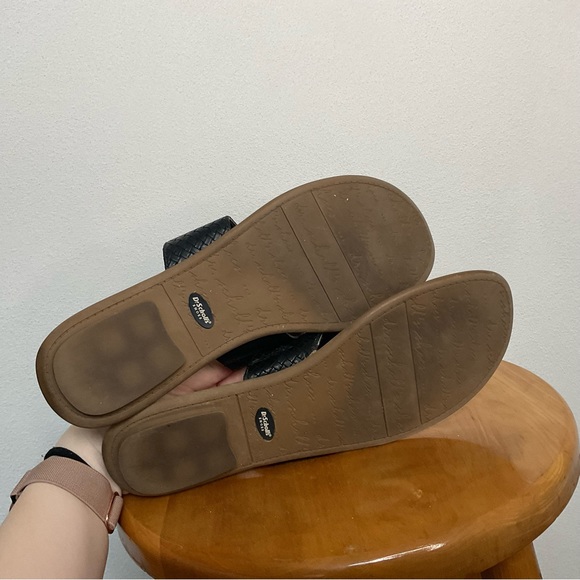 Dr. Scholl's Black Woven Strap Flip Flop Thong Sandal Size 11M Summer Spring - Picture 2 of 6